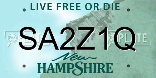 SA2Z1Q New Hampshire License Plate