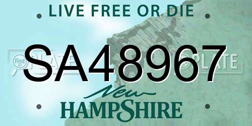 SA48967 New Hampshire License Plate
