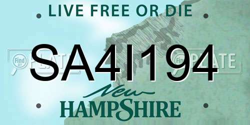 SA4I194 New Hampshire License Plate