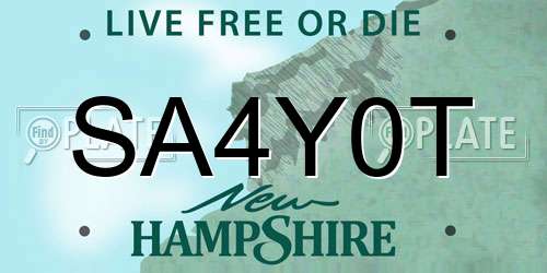 SA4Y0T New Hampshire License Plate