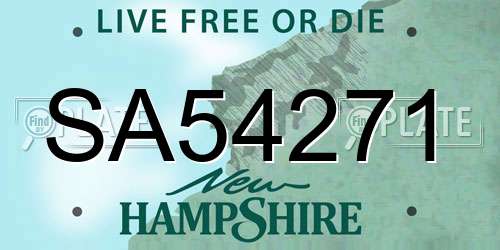 SA54271 New Hampshire License Plate