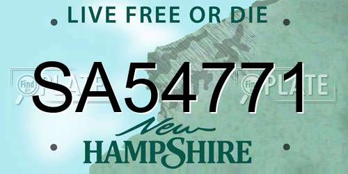 SA54771 New Hampshire License Plate