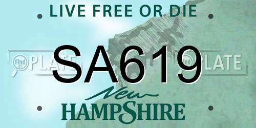 SA619 New Hampshire License Plate