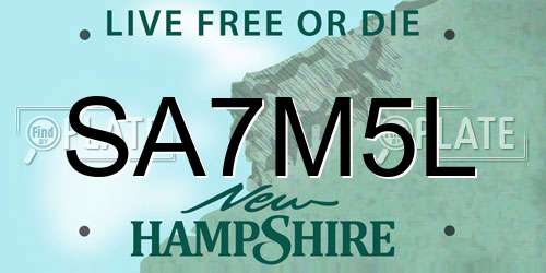 SA7M5L New Hampshire License Plate