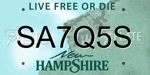SA7Q5S New Hampshire License Plate