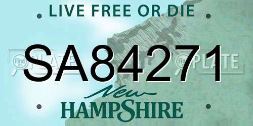SA84271 New Hampshire License Plate