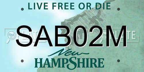 SAB02M New Hampshire License Plate