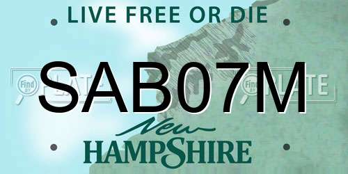 SAB07M New Hampshire License Plate