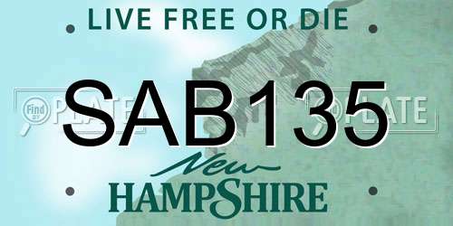 SAB135 New Hampshire License Plate