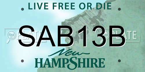SAB13B New Hampshire License Plate