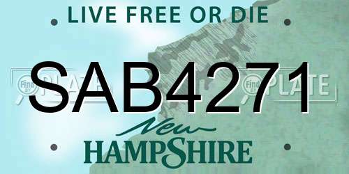 SAB4271 New Hampshire License Plate