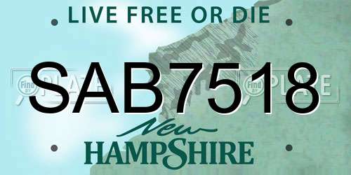 SAB7518 New Hampshire License Plate