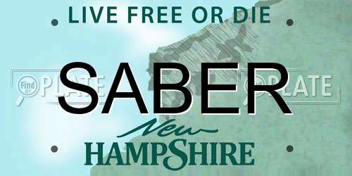 SABER New Hampshire License Plate