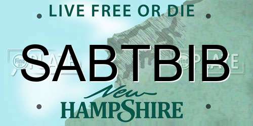 SABTBIB New Hampshire License Plate