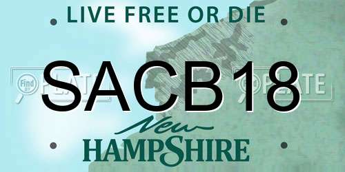 SACB18 New Hampshire License Plate