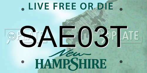 SAE03T New Hampshire License Plate