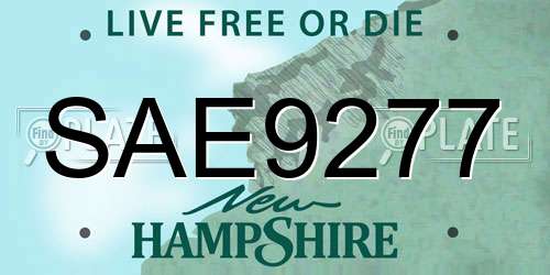 SAE9277 New Hampshire License Plate
