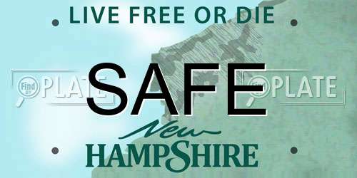 SAFE New Hampshire License Plate