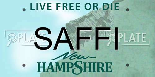 SAFFI New Hampshire License Plate