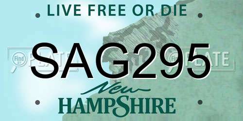 SAG295 New Hampshire License Plate