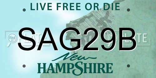 SAG29B New Hampshire License Plate