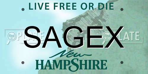 SAGEX New Hampshire License Plate