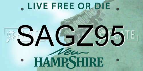 SAGZ95 New Hampshire License Plate