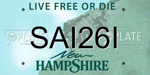 SAI26I New Hampshire License Plate