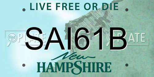 SAI61B New Hampshire License Plate