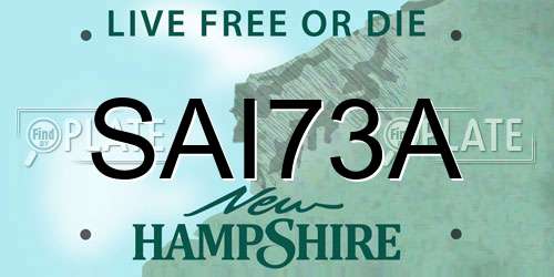 SAI73A New Hampshire License Plate