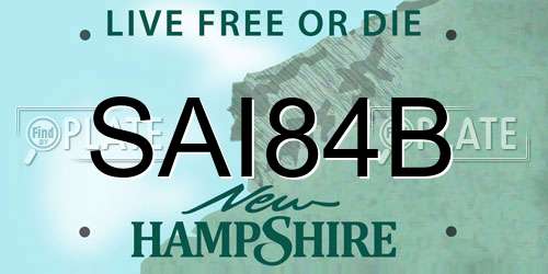 SAI84B New Hampshire License Plate