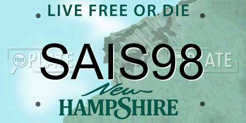 SAIS98 New Hampshire License Plate