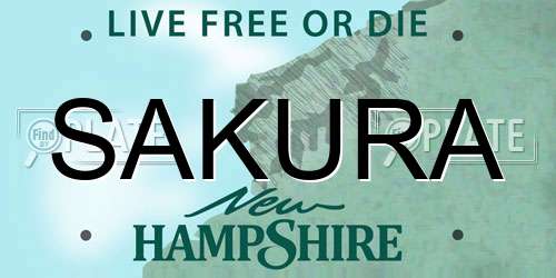 SAKURA New Hampshire License Plate
