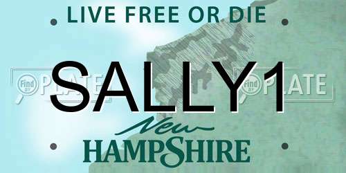 SALLY1 New Hampshire License Plate