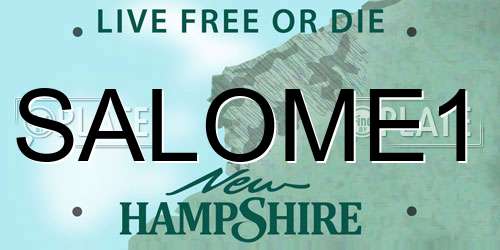 SALOME1 New Hampshire License Plate