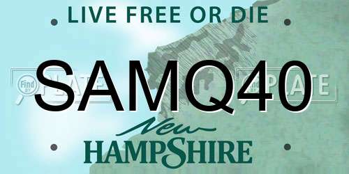 SAMQ40 New Hampshire License Plate