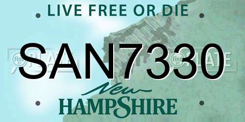 SAN7330 New Hampshire License Plate
