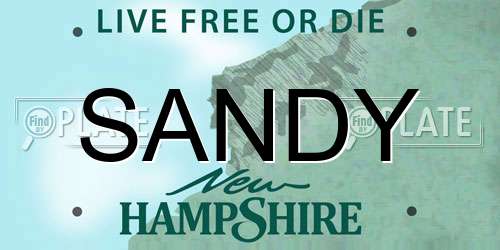 SANDY New Hampshire License Plate