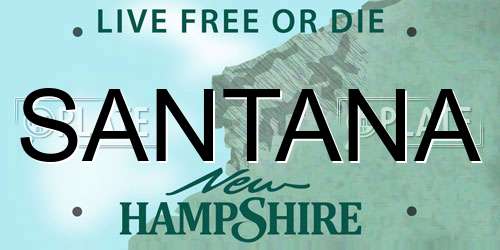 SANTANA New Hampshire License Plate