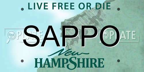 SAPPO New Hampshire License Plate