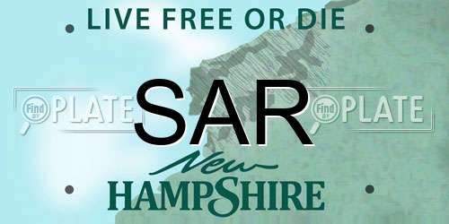 SAR New Hampshire License Plate