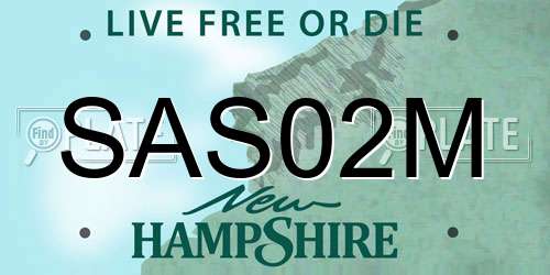 SAS02M New Hampshire License Plate