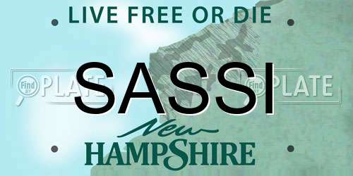 SASSI New Hampshire License Plate
