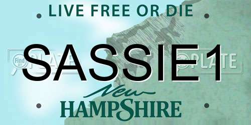 SASSIE1 New Hampshire License Plate