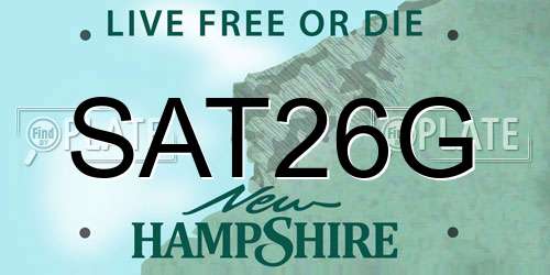 SAT26G New Hampshire License Plate