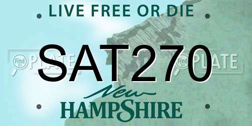SAT270 New Hampshire License Plate