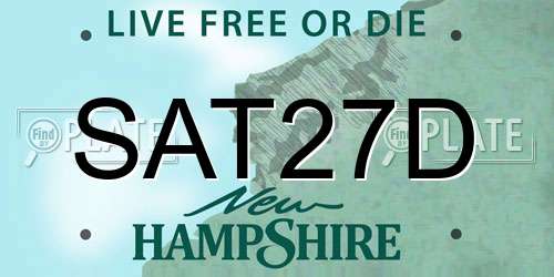 SAT27D New Hampshire License Plate