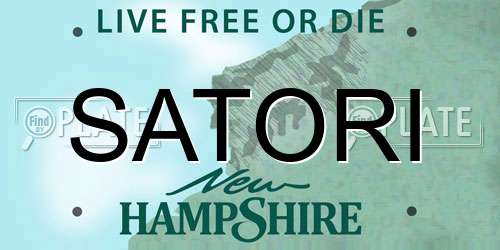SATORI New Hampshire License Plate