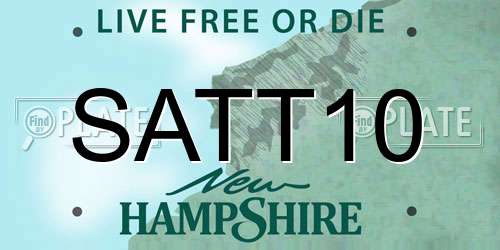 SATT10 New Hampshire License Plate
