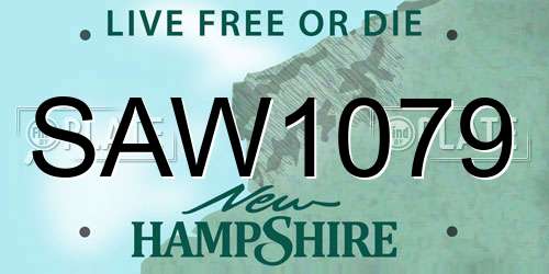 SAW1079 New Hampshire License Plate